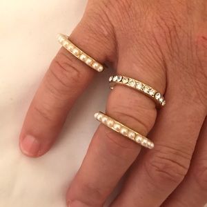 NEW! Lovely Pearl and Diamond Ring Set